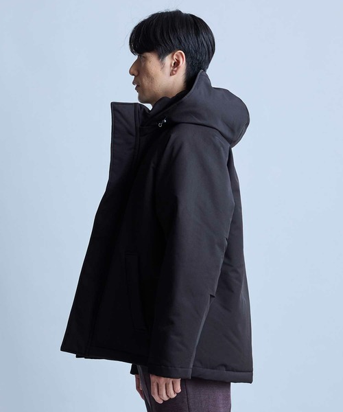 UNION STATION（ユニオンステーション）の「【撥水加工】ツイル中綿アーミーフーデッドジャケット（ダウンジャケット/コート・メンズ・ベージュ/ブラック・L/M/LL）」の6枚目の写真