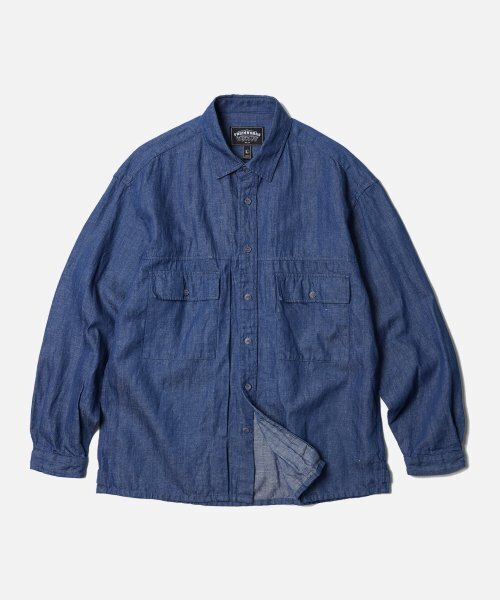 FRIZMWORKS(フリズムワークス)の「DENIM TRUCKER OVERSIZED SHIRT _ BLUE(シャツ/ブラウス・メンズ・その他・MEDIUM/LARGE)」の1枚目の写真