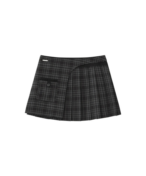 Miseki SEOUL(ミセキソウル)の「Pocket layered check skirt BLACK(スカート・レディース・その他・1/2)」の1枚目の写真