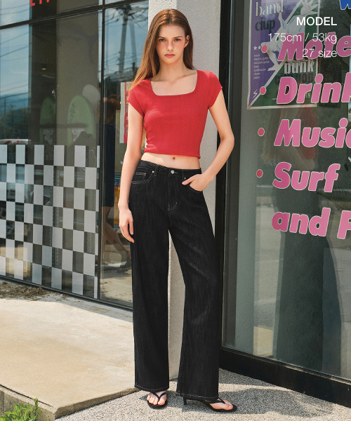 MUSINSA STANDARD WOMAN（ムシンサスタンダードウーマン）の「ウィメンズリネンライクワイドデニムパンツ[ディープインディゴ]（デニムパンツ・レディース・その他・32/23/29/30/24/25/26/27/28）」の2枚目の写真