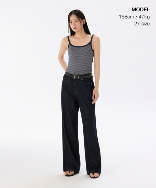 MUSINSA STANDARD WOMAN（ムシンサスタンダードウーマン）の「ウィメンズリネンライクワイドデニムパンツ[ディープインディゴ]（デニムパンツ・レディース・その他・32/23/29/30/24/25/26/27/28）」の4枚目の写真