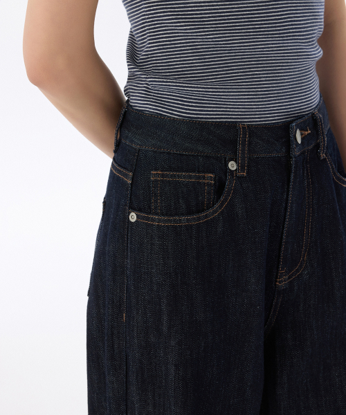 MUSINSA STANDARD WOMAN（ムシンサスタンダードウーマン）の「ウィメンズリネンライクワイドデニムパンツ[ディープインディゴ]（デニムパンツ・レディース・その他・32/23/29/30/24/25/26/27/28）」の6枚目の写真