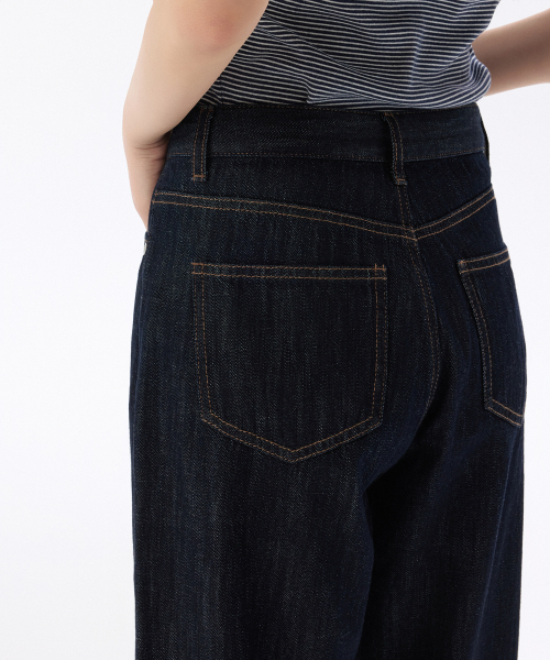 MUSINSA STANDARD WOMAN（ムシンサスタンダードウーマン）の「ウィメンズリネンライクワイドデニムパンツ[ディープインディゴ]（デニムパンツ・レディース・その他・32/23/29/30/24/25/26/27/28）」の7枚目の写真