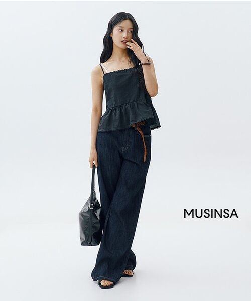 MUSINSA STANDARD WOMAN（ムシンサスタンダードウーマン）の「ウィメンズリネンライクワイドデニムパンツ[ディープインディゴ]（デニムパンツ・レディース・その他・32/23/29/30/24/25/26/27/28）」の9枚目の写真