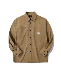 Verdnt（バーダント）の「オーバーサイズキャンバスポケットパッチワークシャツ [ティンバー]（シャツ/ブラウス）」