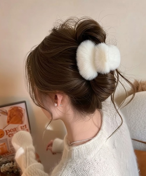 WESTSEA（ウエストシー）の「フェイクファー ヘアクリップ ミニ（バレッタ/ヘアクリップ・レディース・ベージュ/ホワイト/ブラウン/アイボリー・FREE）」の21枚目の写真