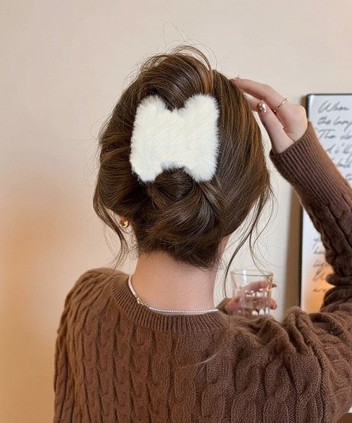 WESTSEA（ウエストシー）の「フェイクファー ヘアクリップ ミニ（バレッタ/ヘアクリップ・レディース・ベージュ/ホワイト/ブラウン/アイボリー・FREE）」の22枚目の写真