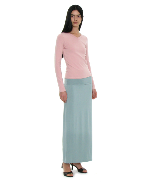 PARTIMENTO WOMEN(パルティメントウィメン)の「PWC Vネックベビー ロングスリーブTシャツ_ピンク(Tシャツ/カットソー・レディース・その他・LARGE/SMALL/MEDIUM)」の6枚目の写真
