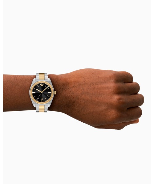 EMPORIO ARMANI(エンポリオアルマーニ)の「【エンポリオ アルマーニ】 3針デイトウォッチ ツートーンステンレススチール(アナログ腕時計・メンズ・その他1・FREE)」の5枚目の写真