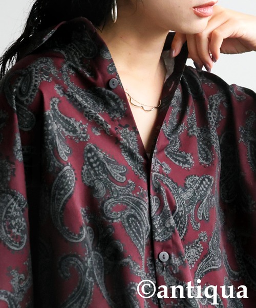 antiqua(アンティカ)の「ペイズリー柄 シャツ(シャツ/ブラウス・レディース・ブルー/レッド・ONESIZE)」の17枚目の写真