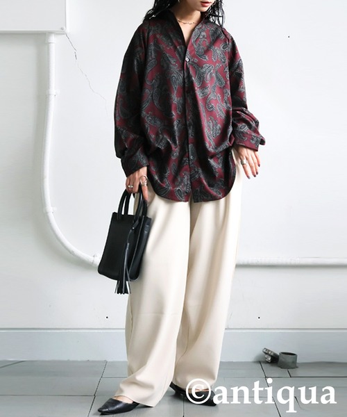 antiqua(アンティカ)の「ペイズリー柄 シャツ(シャツ/ブラウス・レディース・ブルー/レッド・ONESIZE)」の18枚目の写真