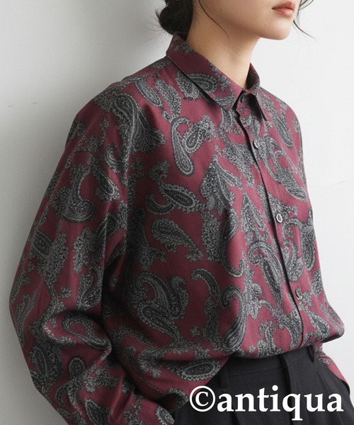 antiqua(アンティカ)の「ペイズリー柄 シャツ(シャツ/ブラウス・レディース・ブルー/レッド・ONESIZE)」の19枚目の写真
