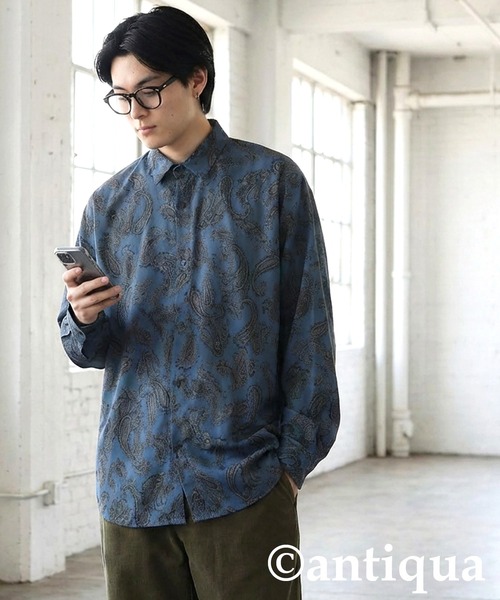 antiqua(アンティカ)の「ペイズリー柄 シャツ(シャツ/ブラウス・レディース・ブルー/レッド・ONESIZE)」の15枚目の写真