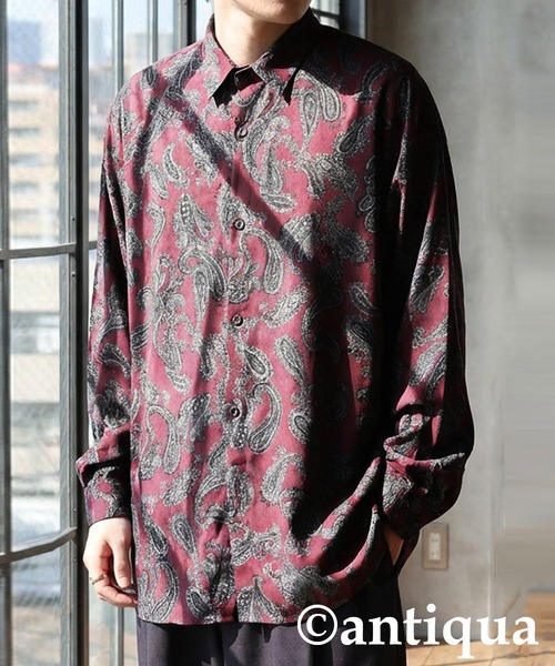 antiqua(アンティカ)の「ペイズリー柄 シャツ(シャツ/ブラウス・レディース・ブルー/レッド・ONESIZE)」の10枚目の写真