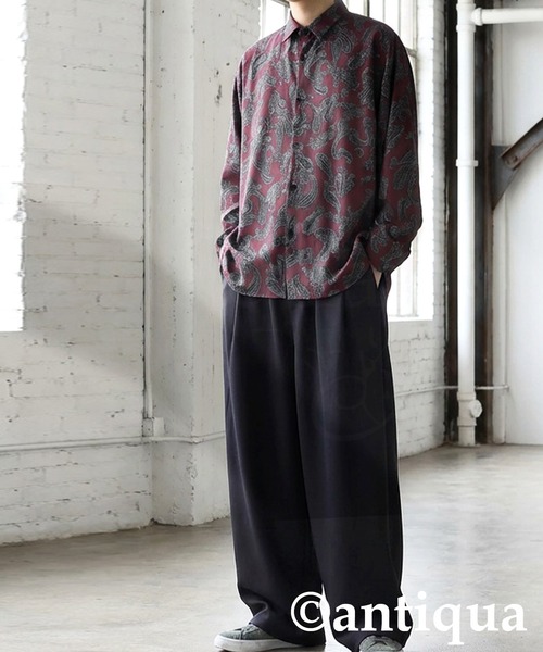 antiqua(アンティカ)の「ペイズリー柄 シャツ(シャツ/ブラウス・レディース・ブルー/レッド・ONESIZE)」の11枚目の写真