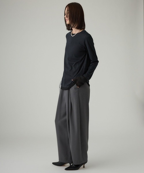 BABYLONE（バビロン）の「チュールレイヤードロンＴ（Tシャツ/カットソー・レディース・ブラック/ホワイト・フリー）」の15枚目の写真