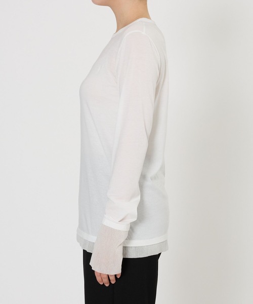 BABYLONE（バビロン）の「チュールレイヤードロンＴ（Tシャツ/カットソー・レディース・ブラック/ホワイト・フリー）」の18枚目の写真