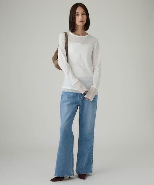 BABYLONE（バビロン）の「チュールレイヤードロンＴ（Tシャツ/カットソー・レディース・ブラック/ホワイト・フリー）」の6枚目の写真