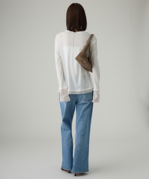 BABYLONE（バビロン）の「チュールレイヤードロンＴ（Tシャツ/カットソー・レディース・ブラック/ホワイト・フリー）」の8枚目の写真