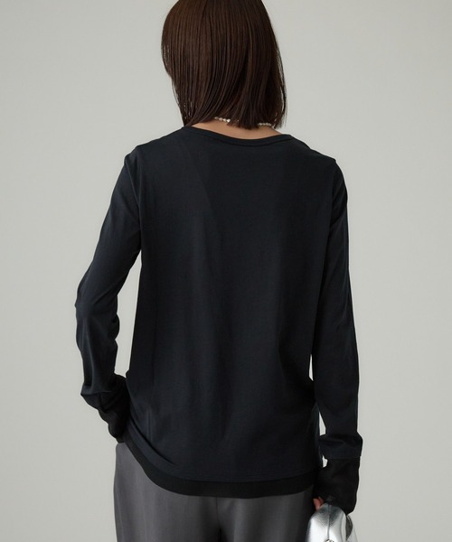 BABYLONE（バビロン）の「チュールレイヤードロンＴ（Tシャツ/カットソー・レディース・ブラック/ホワイト・フリー）」の12枚目の写真