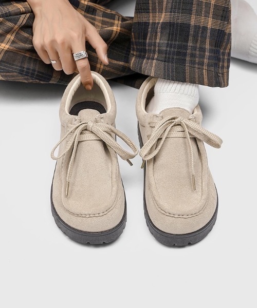 SHEPP(シープ)の「スエードライクローカットモカシンシューズ(モカシン/デッキシューズ・メンズ・ブラック/アイボリー/カーキ/ベージュ・M/L)」の5枚目の写真