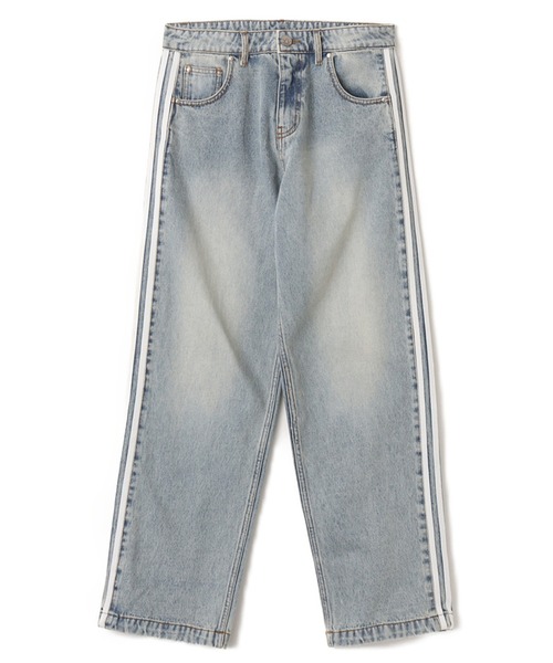 adidas（アディダス）の「adidas DENIM FIREBIRD TRACK PANTS ATMOS / アディダス デニム ファイヤー バード トラックパンツ アトモス【SP】（デニムパンツ・メンズ・ライトインディゴブルー・27inch/26inch/25inch/24inch/36inch/35inch/34inch/33inch/32inch/30inch）」の9枚目の写真