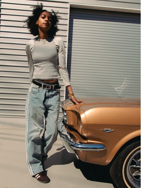 adidas（アディダス）の「adidas DENIM FIREBIRD TRACK PANTS ATMOS / アディダス デニム ファイヤー バード トラックパンツ アトモス【SP】（デニムパンツ・メンズ・ライトインディゴブルー・27inch/26inch/25inch/24inch/36inch/35inch/34inch/33inch/32inch/30inch）」の14枚目の写真