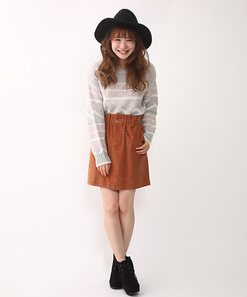 one after another NICE CLAUP(ワンアフターアナザーナイスクラップ)の「【ナイスクラップ】ジャガードニット(ニット/セーター・レディース・グレー/キャメル/ネイビー・FREE)」の13枚目の写真