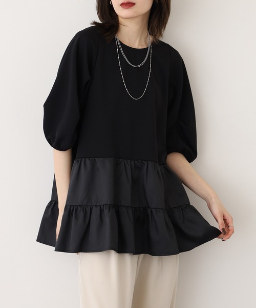 EGLANTINE(エグランティーヌ)の「EGLANTINE ティアードカットソー(Tシャツ/カットソー・レディース・キャメル/ブラック/カーキ・40)」の18枚目の写真
