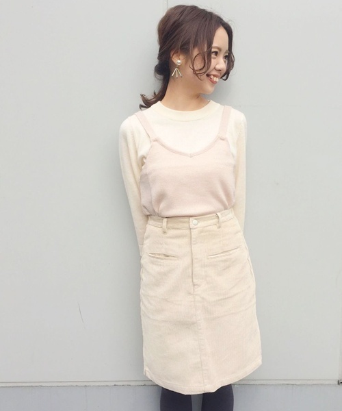 Kastane(カスタネ)の「コーデュロイ台形SK(スカート・レディース・ライトベージュ/ベージュ/グレー・FREE)」の3枚目の写真