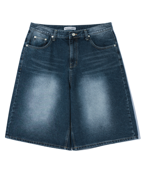BASEMOMENT(ベースモーメント)の「ウォッシュドバミューダデニムパンツミディアムブルー(その他パンツ・メンズ・その他・MEDIUM/X-LARGE/LARGE)」の2枚目の写真