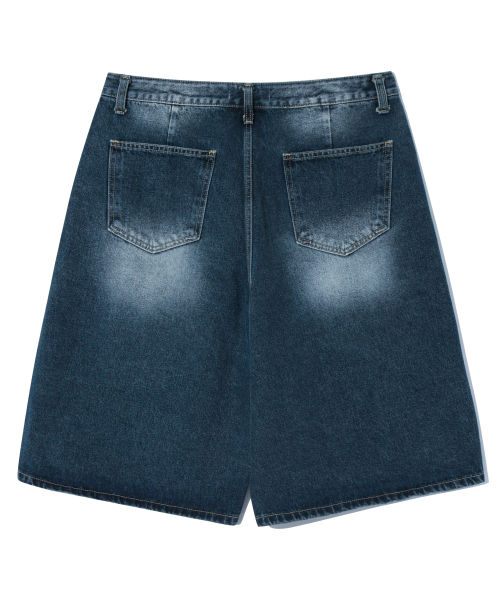 BASEMOMENT(ベースモーメント)の「ウォッシュドバミューダデニムパンツミディアムブルー(その他パンツ・メンズ・その他・MEDIUM/X-LARGE/LARGE)」の3枚目の写真