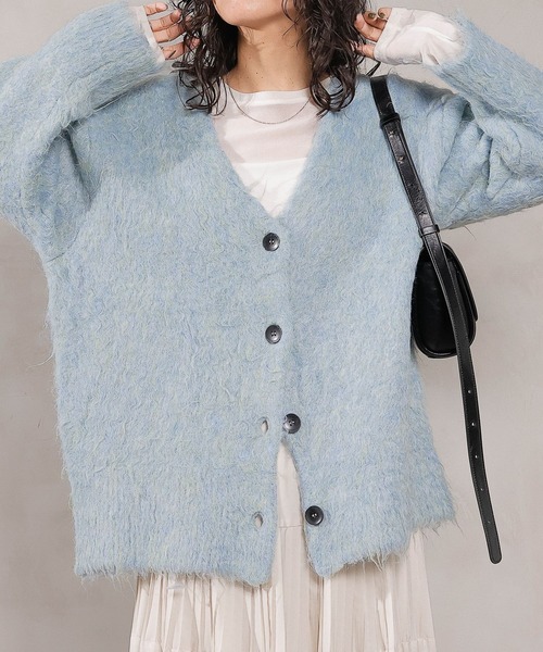 en CAnAF(エンカナフ)の「【冬コーデが一瞬で華やぐ】シャギー ニット カーディガン 秋服 冬服(カーディガン/ボレロ・レディース・ブラウン/ピンク/アイボリー/ブルー・フリー)」の3枚目の写真