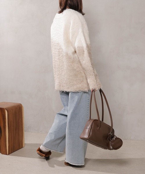 en CAnAF(エンカナフ)の「【冬コーデが一瞬で華やぐ】シャギー ニット カーディガン 秋服 冬服(カーディガン/ボレロ・レディース・ブラウン/ピンク/アイボリー/ブルー・フリー)」の14枚目の写真