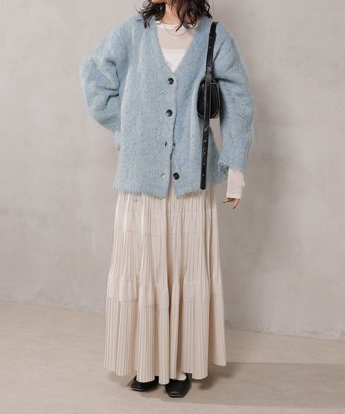 en CAnAF(エンカナフ)の「【冬コーデが一瞬で華やぐ】シャギー ニット カーディガン 秋服 冬服(カーディガン/ボレロ・レディース・ブラウン/ピンク/アイボリー/ブルー・フリー)」の18枚目の写真