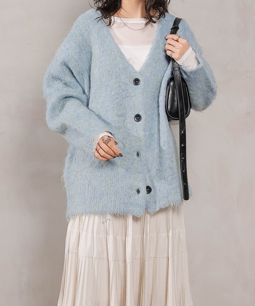 en CAnAF(エンカナフ)の「【冬コーデが一瞬で華やぐ】シャギー ニット カーディガン 秋服 冬服(カーディガン/ボレロ・レディース・ブラウン/ピンク/アイボリー/ブルー・フリー)」の17枚目の写真