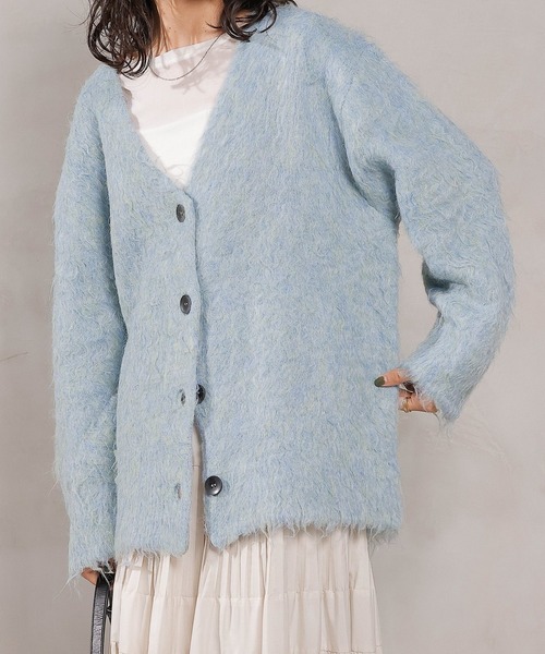 en CAnAF(エンカナフ)の「【冬コーデが一瞬で華やぐ】シャギー ニット カーディガン 秋服 冬服(カーディガン/ボレロ・レディース・ブラウン/ピンク/アイボリー/ブルー・フリー)」の16枚目の写真