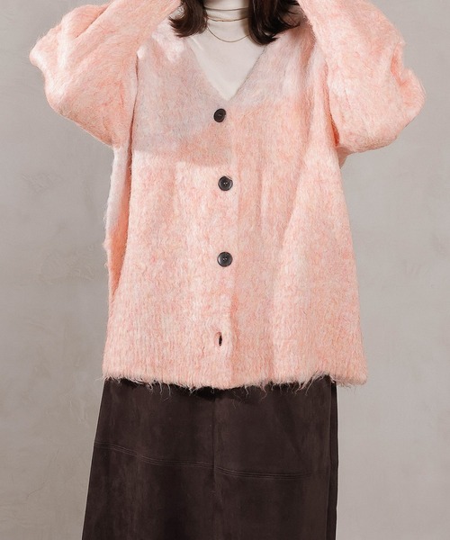 en CAnAF(エンカナフ)の「【冬コーデが一瞬で華やぐ】シャギー ニット カーディガン 秋服 冬服(カーディガン/ボレロ・レディース・ブラウン/ピンク/アイボリー/ブルー・フリー)」の20枚目の写真