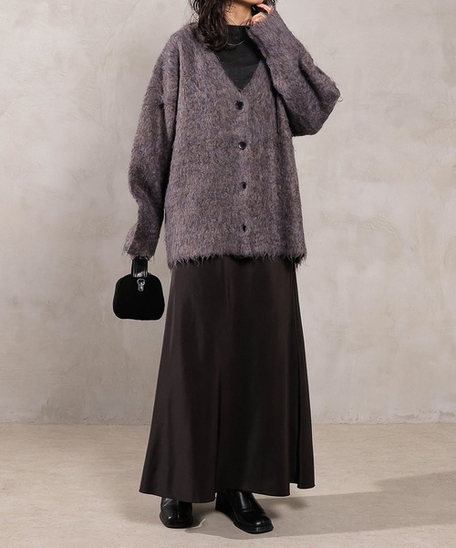 en CAnAF(エンカナフ)の「【冬コーデが一瞬で華やぐ】シャギー ニット カーディガン 秋服 冬服(カーディガン/ボレロ・レディース・ブラウン/ピンク/アイボリー/ブルー・フリー)」の8枚目の写真