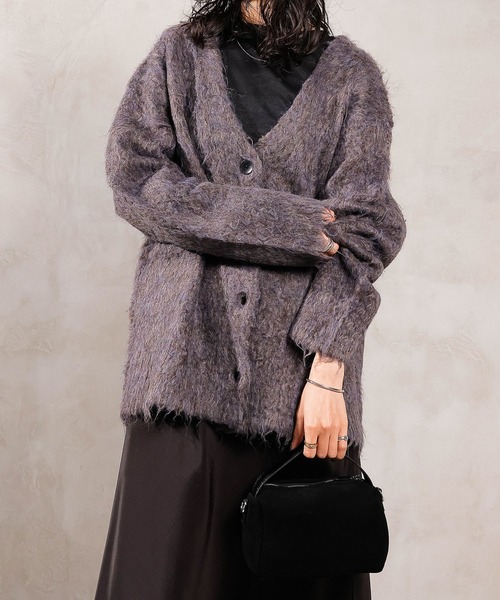 en CAnAF(エンカナフ)の「【冬コーデが一瞬で華やぐ】シャギー ニット カーディガン 秋服 冬服(カーディガン/ボレロ・レディース・ブラウン/ピンク/アイボリー/ブルー・フリー)」の7枚目の写真