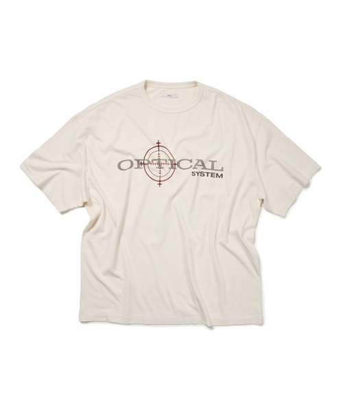 ETCE(イーティーシーイー)の「WASHED OPTICAL TEE (OFF WHITE)(Tシャツ/カットソー・メンズ・その他・MEDIUM/LARGE/X-LARGE)」の1枚目の写真