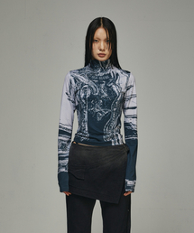 BLR（ビーエルアール）の「BLR Printed High-neck Longsleeves（Tシャツ/カットソー）」