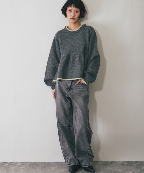 ma_sa　スラックス&ペプラムニット イージーケア】ペプラムニット(トップス)｜CAST:(キャスト コロン)の