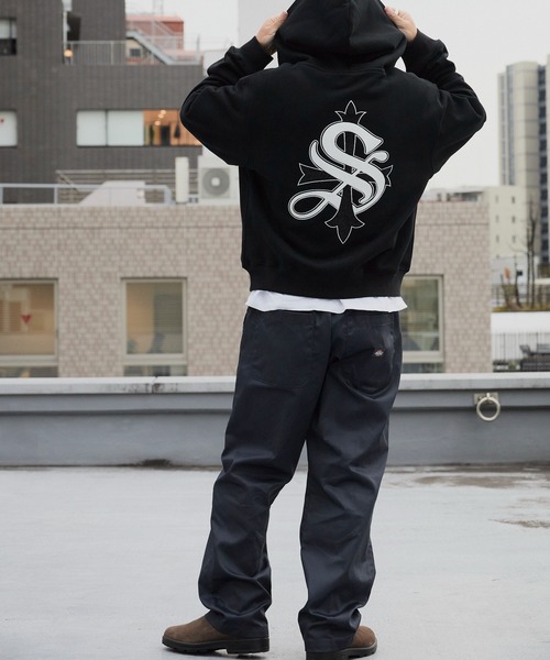 SUPPLIER（サプライヤー）の「SUPPLIER/サプライヤー Cross Zip Hoodie V2 ラインストーン シグネチャーロゴ ジップフーディー（パーカー・メンズ・ブラック/グレー/カモフラージュ・S/M/L）」の21枚目の写真