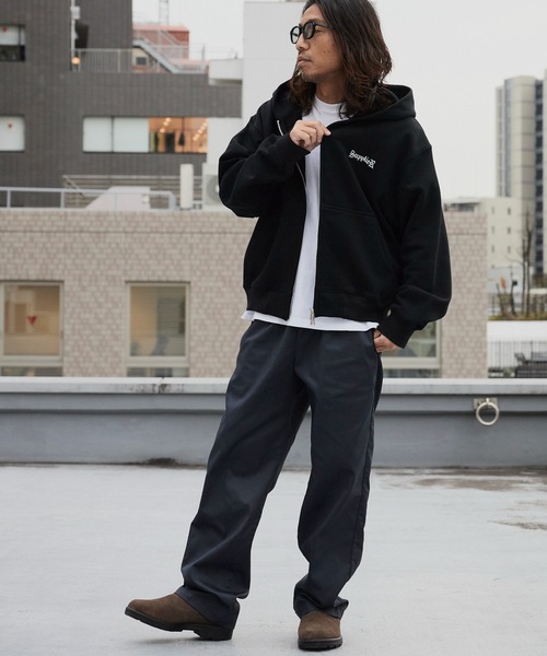 SUPPLIER（サプライヤー）の「SUPPLIER/サプライヤー Cross Zip Hoodie V2 ラインストーン シグネチャーロゴ ジップフーディー（パーカー・メンズ・ブラック/グレー/カモフラージュ・S/M/L）」の18枚目の写真