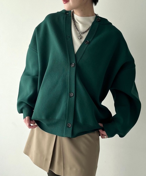 PAGEBOY（ページボーイ）の「＜WEB限定アイテム＞クルーネックボリュームカーディガン（カーディガン/ボレロ・レディース・マスタード/ホワイト系その他/グリーン/ブラック/ターコイズブルー・FREE）」の15枚目の写真