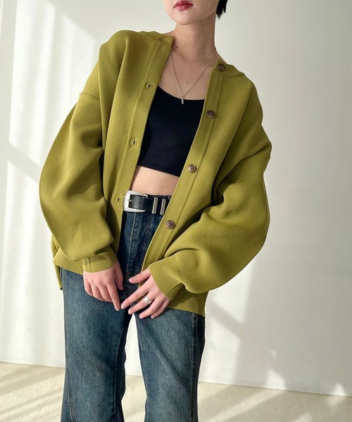 PAGEBOY（ページボーイ）の「＜自宅で洗える！＞WEB限定アイテム/クルーネックボリュームカーディガン（カーディガン/ボレロ・レディース・マスタード/ホワイト系その他/グリーン/ブラック/ターコイズブルー・FREE）」の22枚目の写真