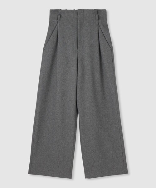 allureville(アルアバイル)の「ウールライクフランネルヨークレスパンツ(その他パンツ・レディース・グレー系その他/ブラック/オフホワイト・2/1)」の4枚目の写真