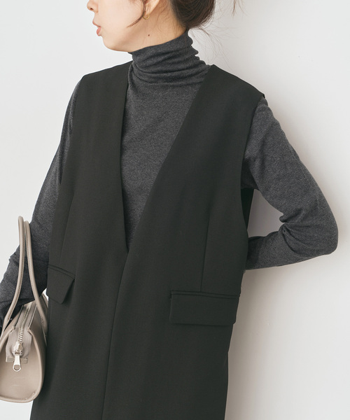 Spick & Span（スピックアンドスパン）の「《WEB限定カラー有り / 追加2》ハイネックプルオーバー（Tシャツ/カットソー・レディース・レッド/ホワイト/スミクロ・FREE）」の8枚目の写真