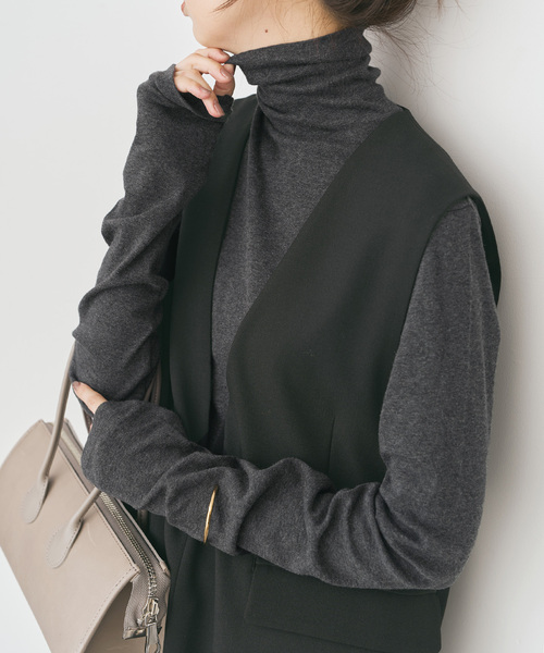 Spick & Span（スピックアンドスパン）の「《WEB限定カラー有り / 追加2》ハイネックプルオーバー（Tシャツ/カットソー・レディース・レッド/ホワイト/スミクロ・FREE）」の11枚目の写真